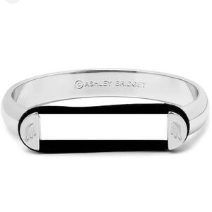 Ashley Bridget Silver-Tone Minimalist Cuff Bracelet Hair Tie Holder 6-7”